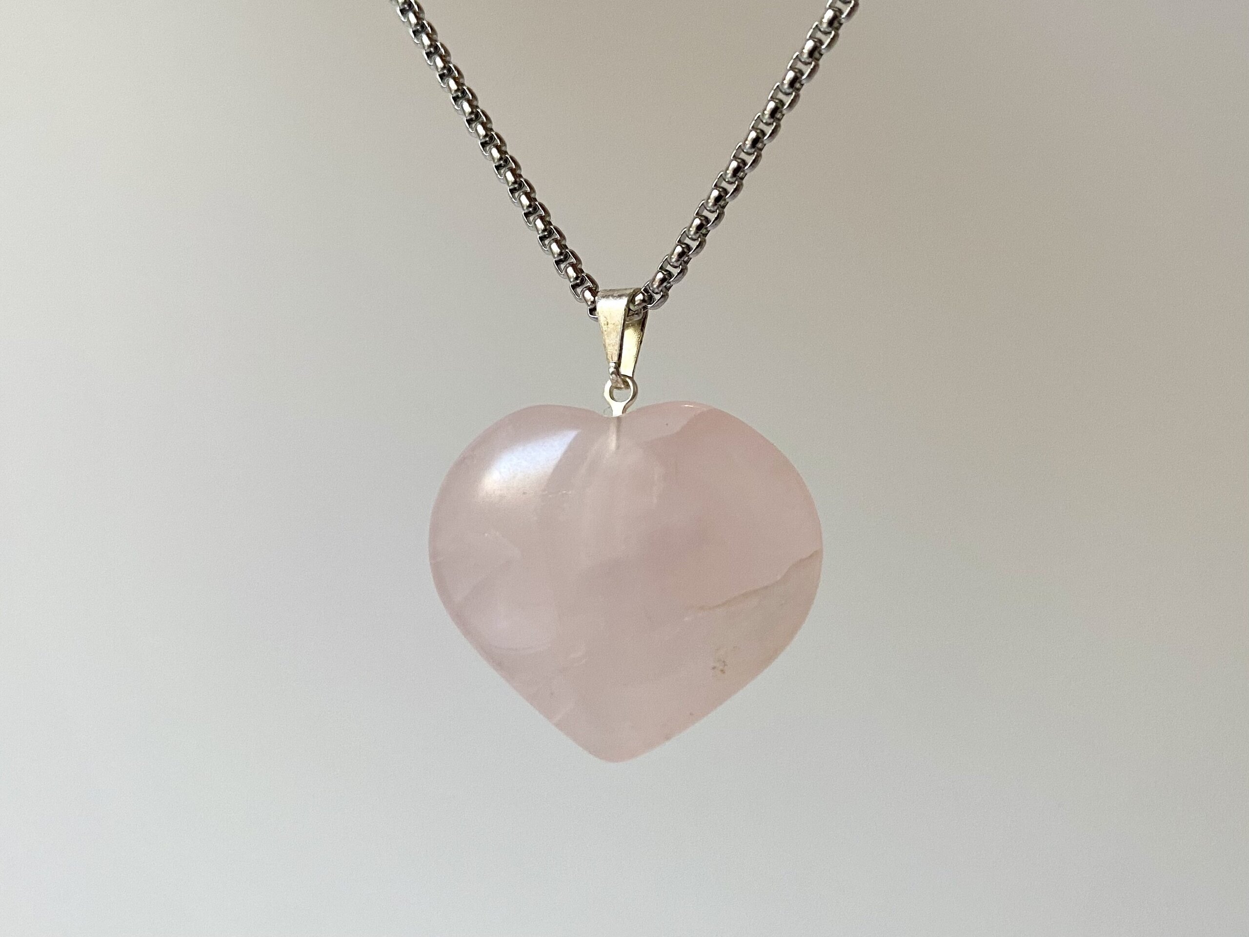 Colgante corazón Cuarzo Rosa - 1