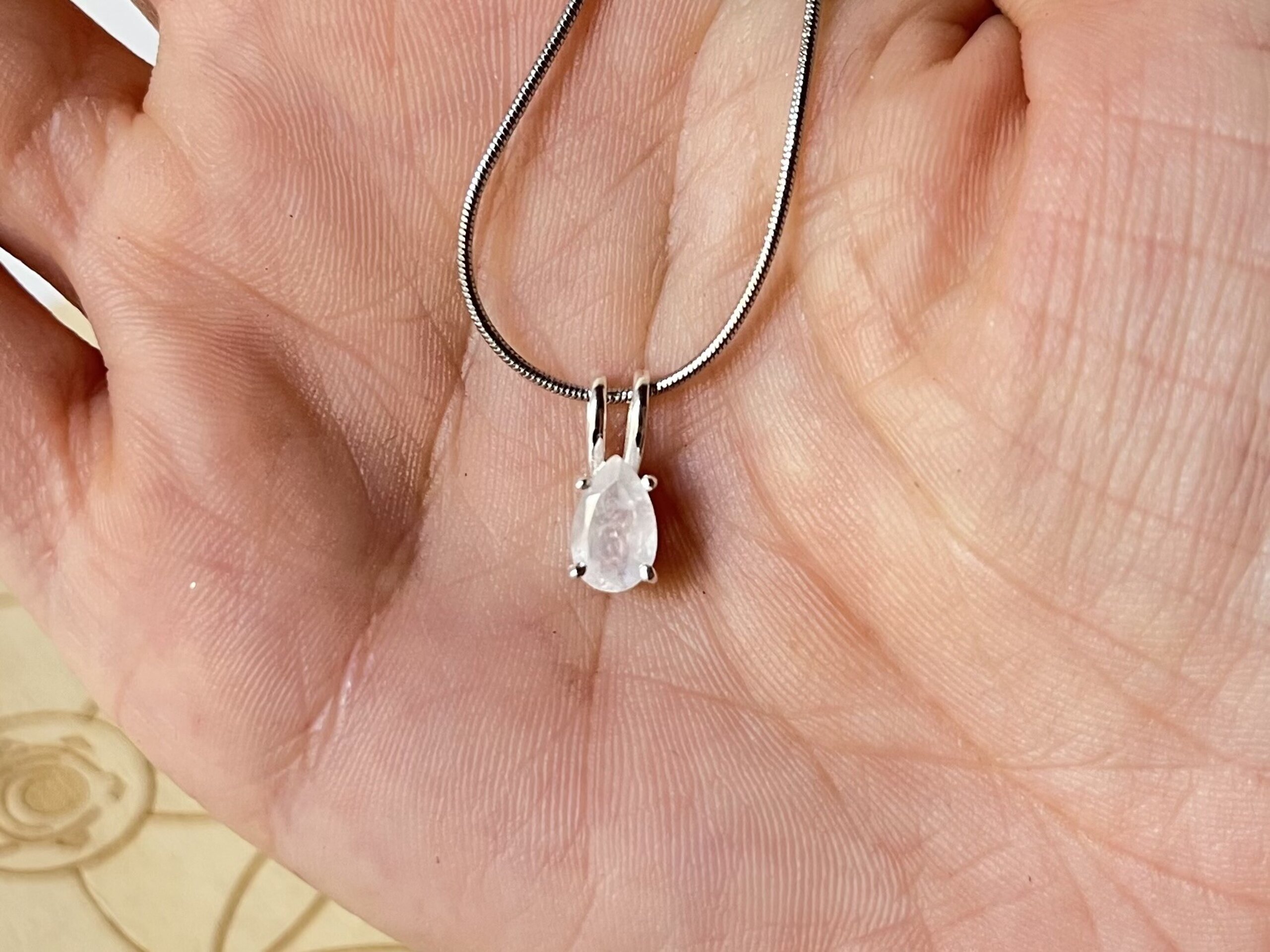 Colgante Piedra Luna Arco Iris facetada - 2