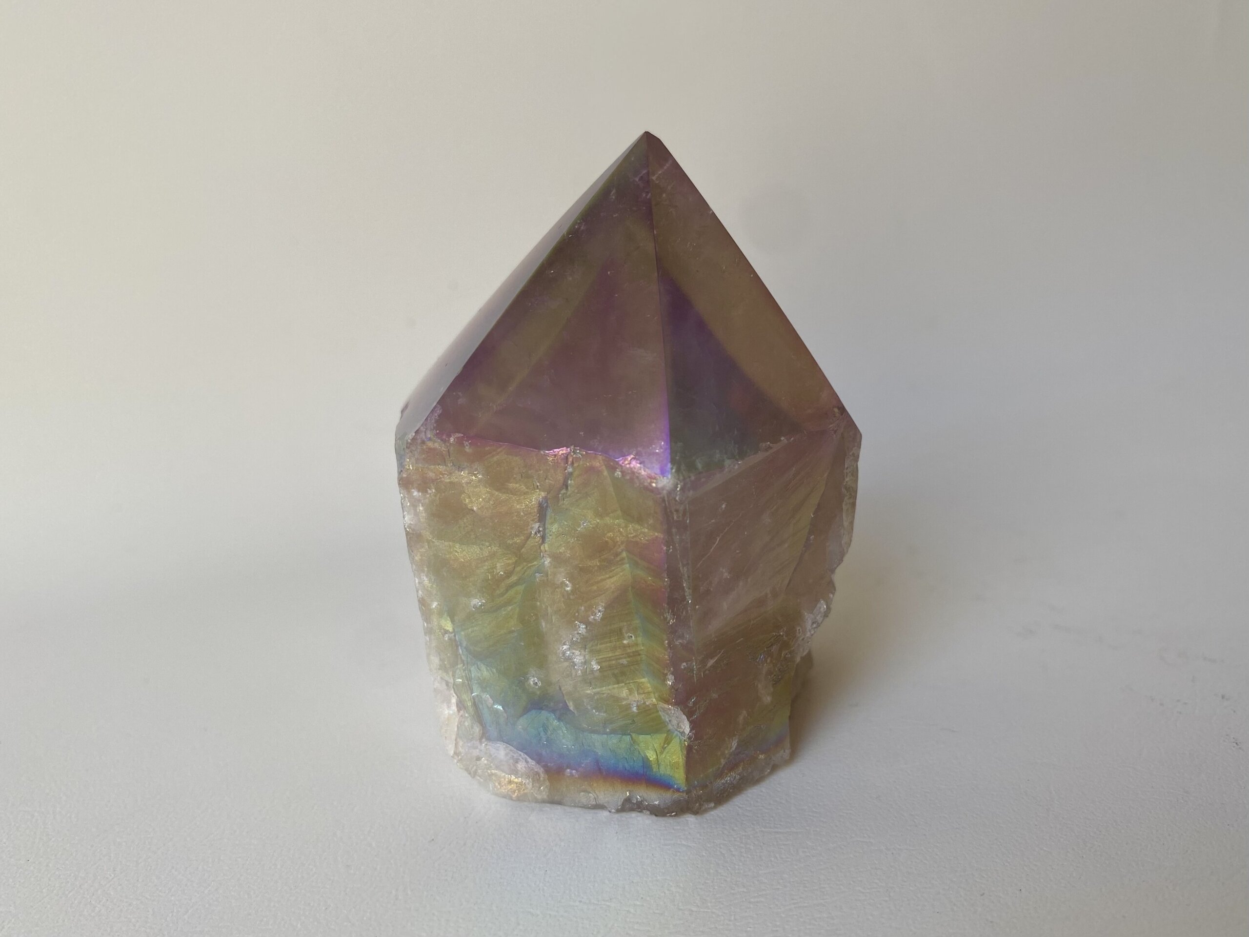 Punta de Cuarzo Aura semipulida base plana - 3