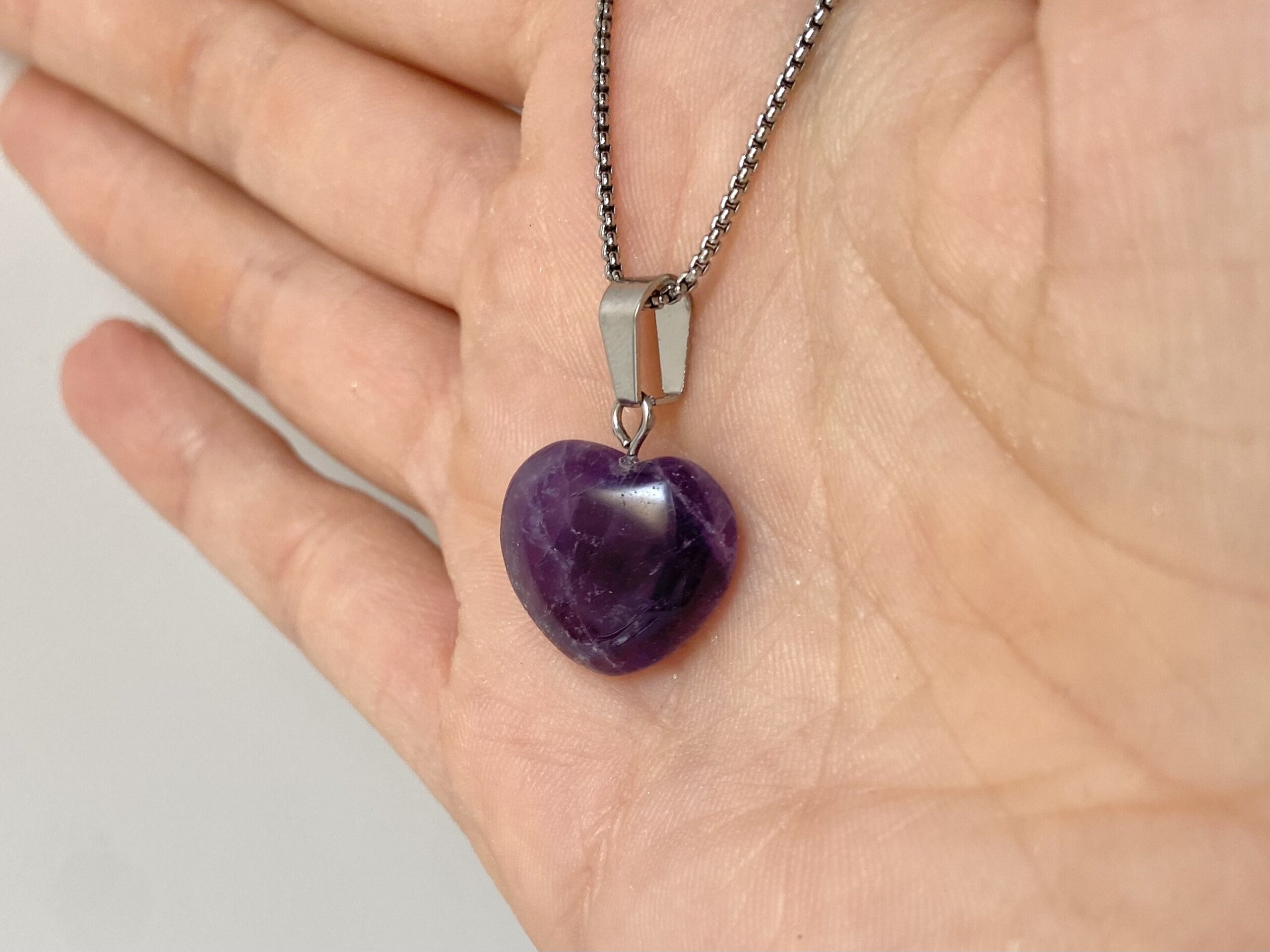 Colgante corazón amatista - 2