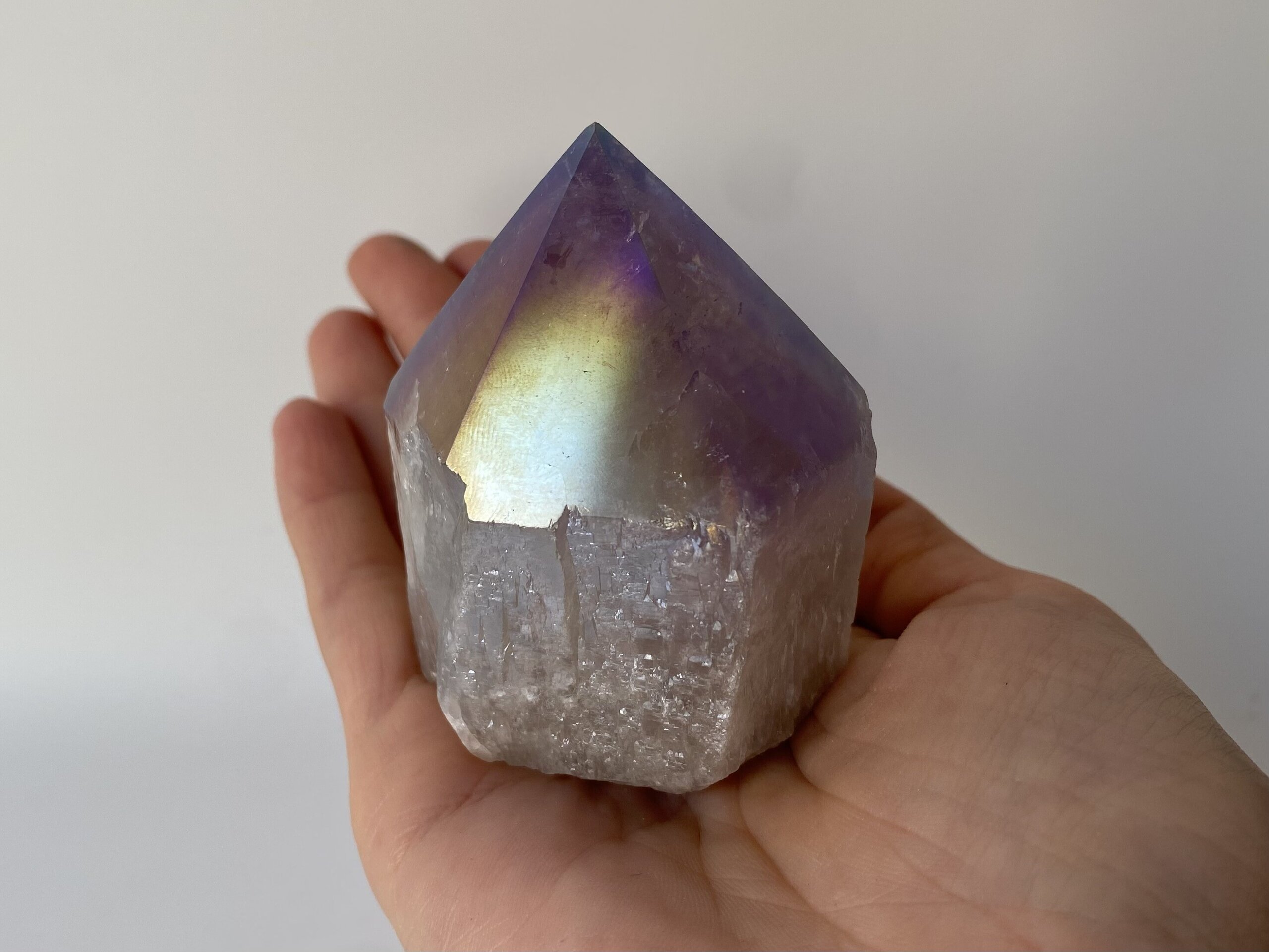 Punta de Cuarzo Aura semipulida base plana - 4